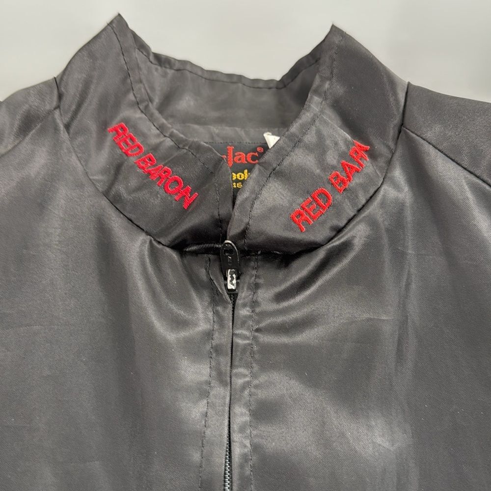 Vintage Racing Jacket Large 44 46 Black Nylon Red Baron Motor Sport Winston Cup - Picture 7 of 9